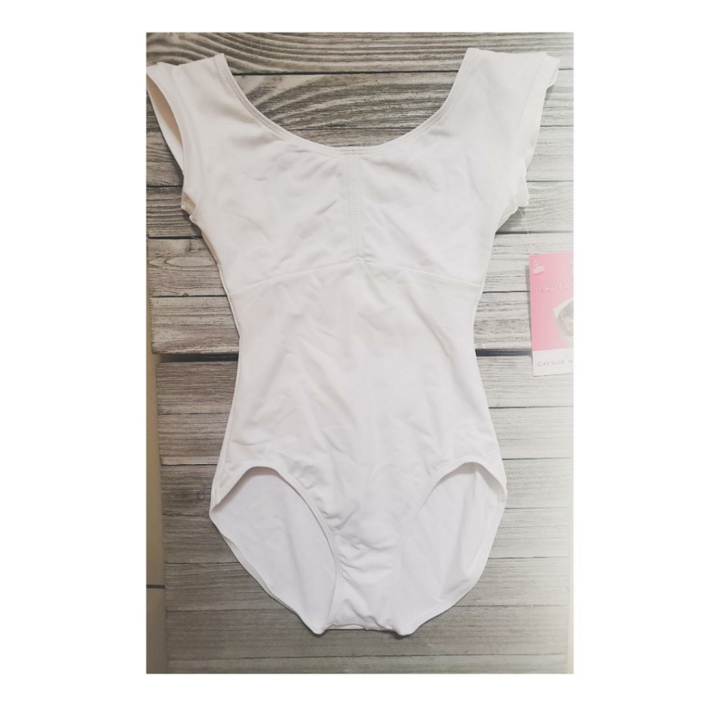 Gaynor Minden Ballet Leotard, White, Petite, Brand New w/ tags